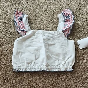 Sammy + Nat White Ruffle Eyelet Tank Top 18-24 Months